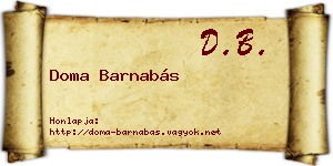 Doma Barnabás névjegykártya